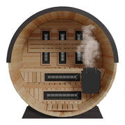 Finnmark FD-6 Outdoor Hybrid Infrared and Traditional 4-Person Cedar Barrel Sauna