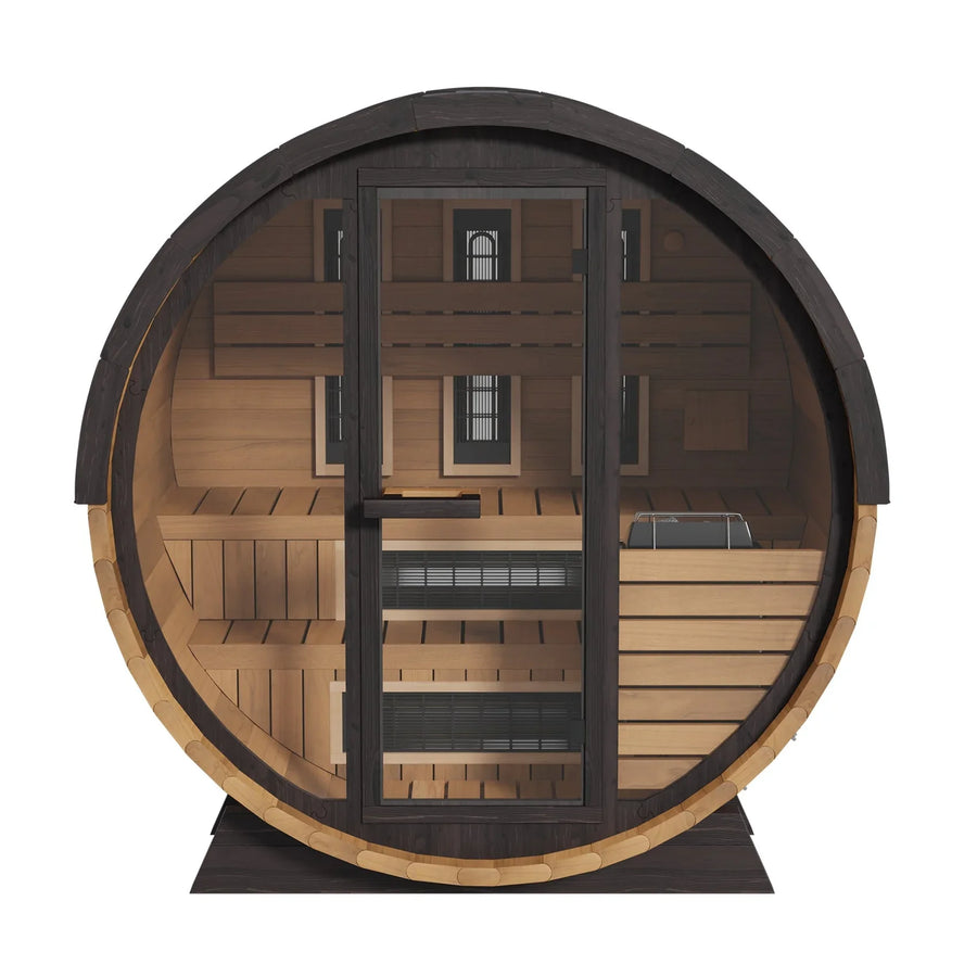 Finnmark FD-6 Outdoor Hybrid Infrared and Traditional 4-Person Cedar Barrel Sauna