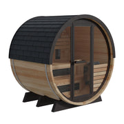 Finnmark FD-7 Outdoor Hybrid Infrared and Traditional 4-Person Thermo-Aspen Barrel Sauna