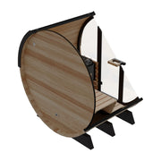 Finnmark FD-7 Outdoor Hybrid Infrared and Traditional 4-Person Thermo-Aspen Barrel Sauna