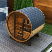 Finnmark FD-6 Outdoor Hybrid Infrared and Traditional 4-Person Cedar Barrel Sauna