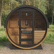 Finnmark FD-7 Outdoor Hybrid Infrared and Traditional 4-Person Thermo-Aspen Barrel Sauna