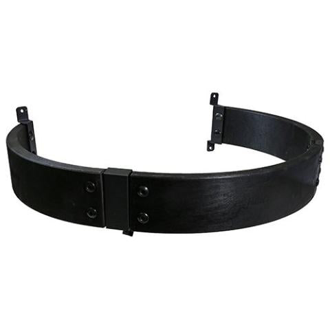 The Harvia Spirit Safety Rail is a black metal mounting ring with brackets and screws, designed to support fixtures or equipment and ideal for use as a sauna safety railing with Harvia Spirit Series Heaters.