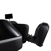 A close-up of the Osaki 4D Orion Duo Mech Massage Chair showcases its sleek design, built-in footrest, adjustable touchscreen display, ergonomic features, and customizable massage options.
