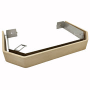 The Saunum Air Safety Rail is a rectangular wooden drawer box with metal mounting brackets on each side, designed for secure installation in cabinetry or furniture, similar to Saunum’s safe sauna heater systems.