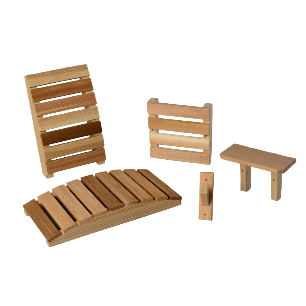 Cedar Sauna Accessories Set - LuxeWell Life