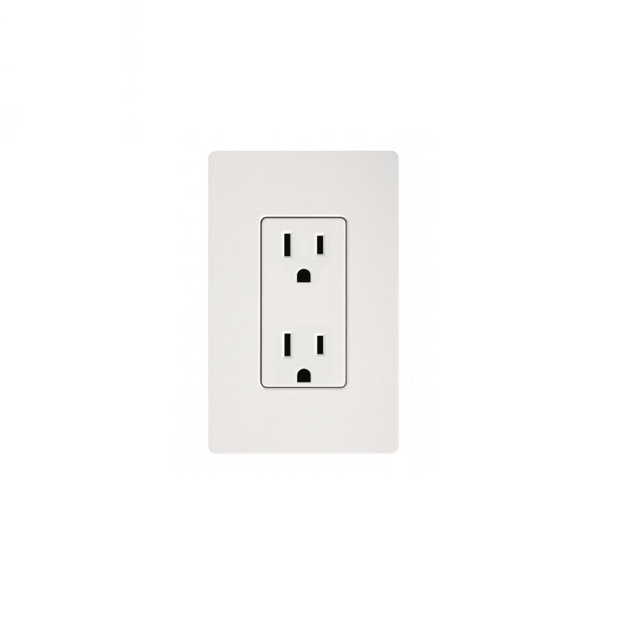 A standard white double electrical wall outlet with two sockets is ideal for powering home essentials like the Golden Designs Dynamic Santiago 2-person Low EMF FAR Infrared Sauna (Canadian Hemlock).