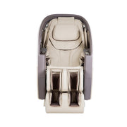 The Osaki Flagship Duo Massage Chair by Osaki is a modern beige and gray luxury chair with multiple padded sections, footrests, and advanced AI massage technology, shown from above on a white background.