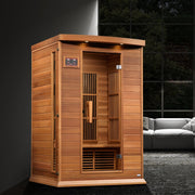 Golden Designs Maxxus "Cholet Edition" 2 Person Near Zero EMF FAR Infrared Sauna - Canadian Red Cedar - Lotus Massage Chairs
