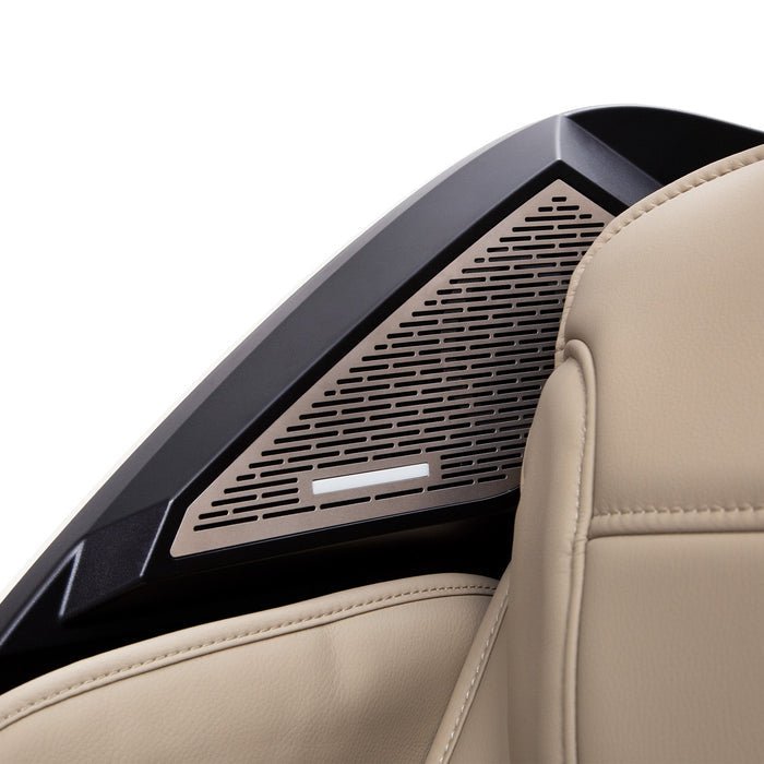 Close-up of the Osaki 4D Maestro LE 2.0 Massage Chair, highlighting its advanced body pain detection and luxurious massage features.