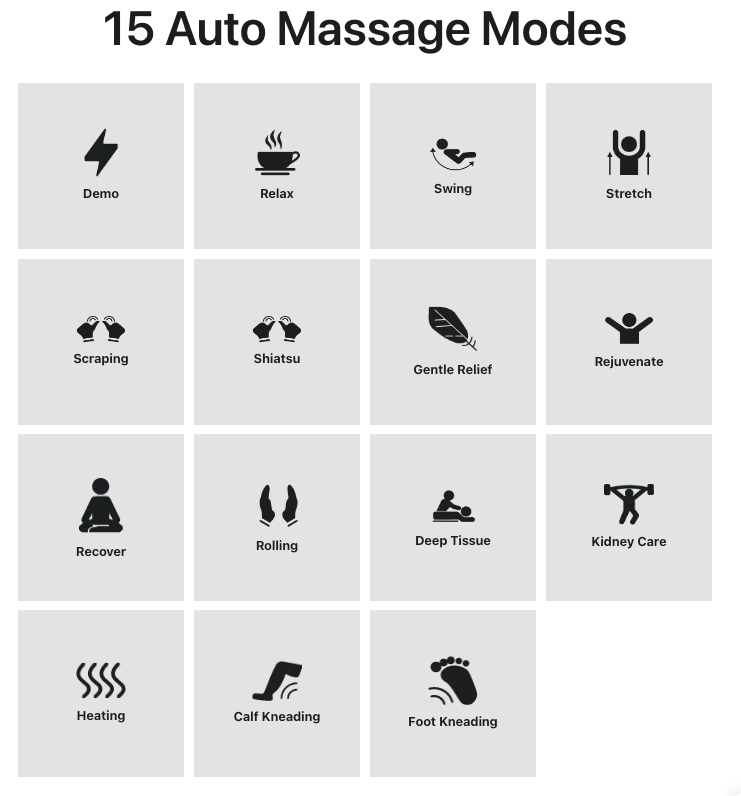 Alt text: Osaki 4D Maestro LE 2.0 Massage Chair screenshot showcasing massage mode and device close-up with features like heated rollers and voice control.