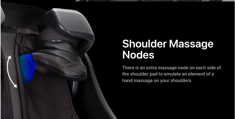 Close-up of Osaki OP-4D Master massage chair's glove on car seat, highlighting advanced massage features for muscle tension relief and stress reduction.