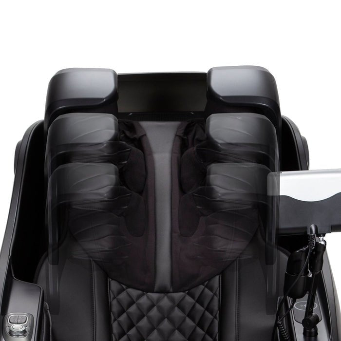 Osaki OP-4D Master massage chair with glass cover, touchscreen controller, and advanced features for muscle tension detection and zero gravity reclining.