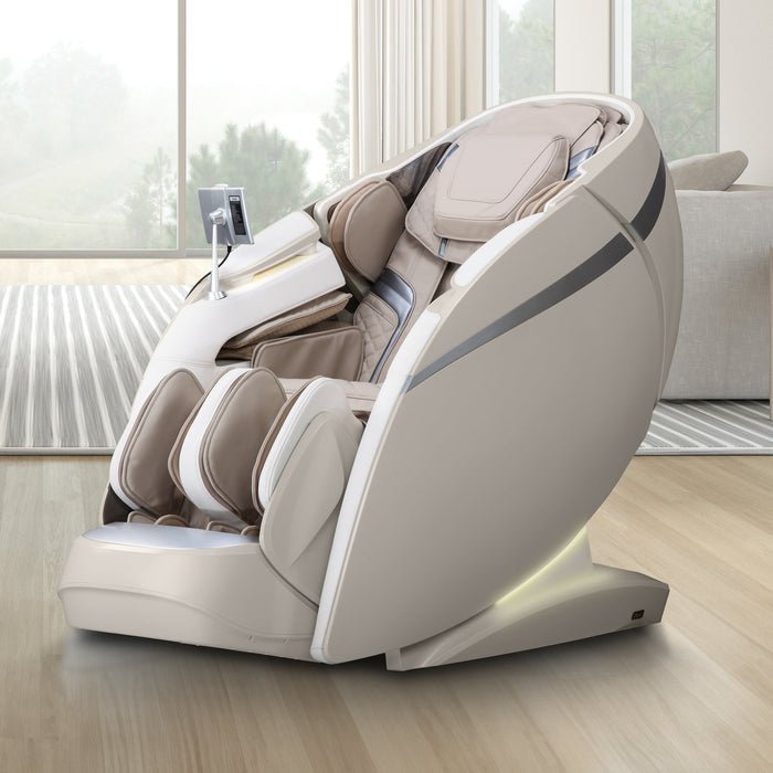 Osaki OS-Pro 4D DuoMax Massage Chair in a room, showcasing advanced massage features and intelligent sensors for personalized relaxation.