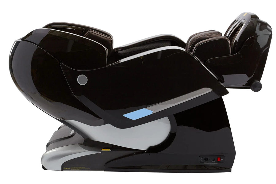 The Kyota Yosei M868 4D Massage Chair by Kyota features a sleek, modern recliner design with armrests and a footrest for soothing foot massages, shown in a side view against a white background.