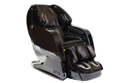 The Kyota Yosei M868 4D Massage Chair by Kyota features a modern black design, padded cushions, lumbar heat, multiple reclining sections, and foot and arm rests for full-body relaxation and therapy.