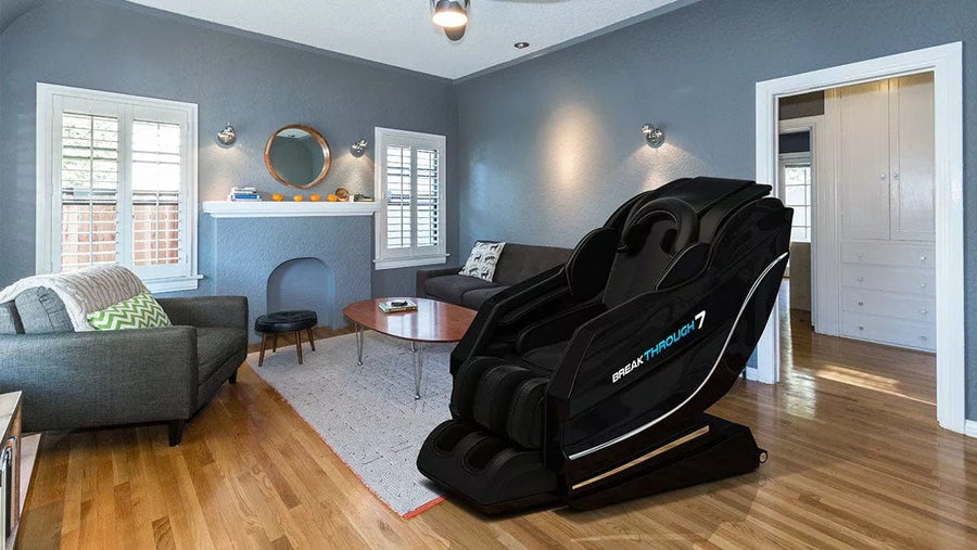 Medical Breakthrough 7 massage chair in a living room, designed for full body relief, posture correction, and improved sleep.