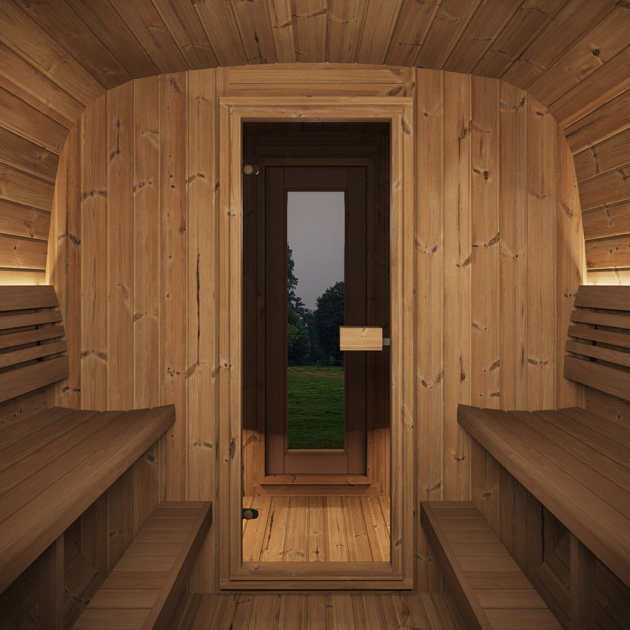 SaunaLife 8 Person Cube Series Luxury Outdoor Sauna with Changeroom