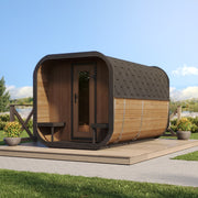 SaunaLife 8 Person Cube Series Luxury Outdoor Sauna with Changeroom