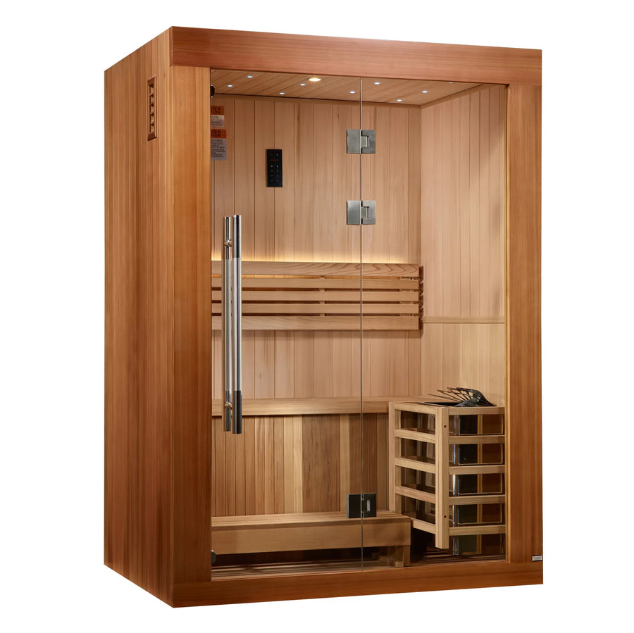 Golden Designs Sundsvall Edition 2 Person Traditional Steam Sauna - Canadian Red Cedar