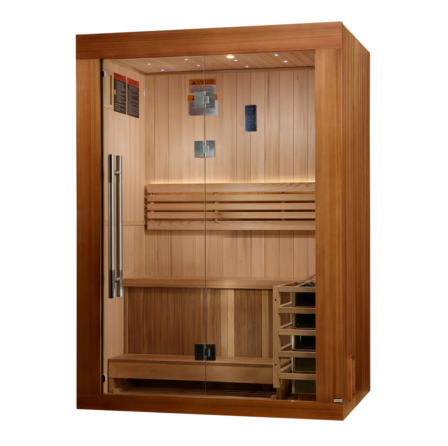 Golden Designs Sundsvall Edition 2 Person Traditional Steam Sauna - Canadian Red Cedar