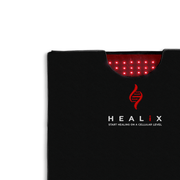The HEALiX Infrared HEALiX Glow Pod is a black rectangular wellness device with red LED lights, a DNA logo, and "START HEALING ON A CELLULAR LEVEL" on the front, designed for effective red light therapy and near infrared benefits.