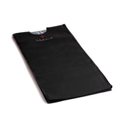 The HEALiX Glow Pod by HEALiX Infrared is a black, rectangular sauna blanket with a top cutout and a red flame logo with white text at the upper center, shown on a white background.