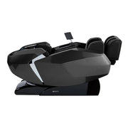The Infinity Imperial Syner-D Massage Chair by Infinity is a sleek black chair with Flex-Track technology, an angular modern design, multiple cushions, armrests, and a side-mounted control tablet.