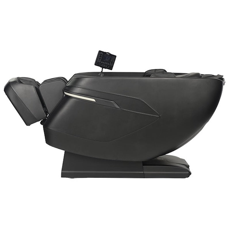 The Kyota Zenyu M338 Massage Chair by Kyota features modern black body scanning, zero gravity recline, padded leg rests, a screen control panel, and a sleek futuristic design for ultimate relaxation.