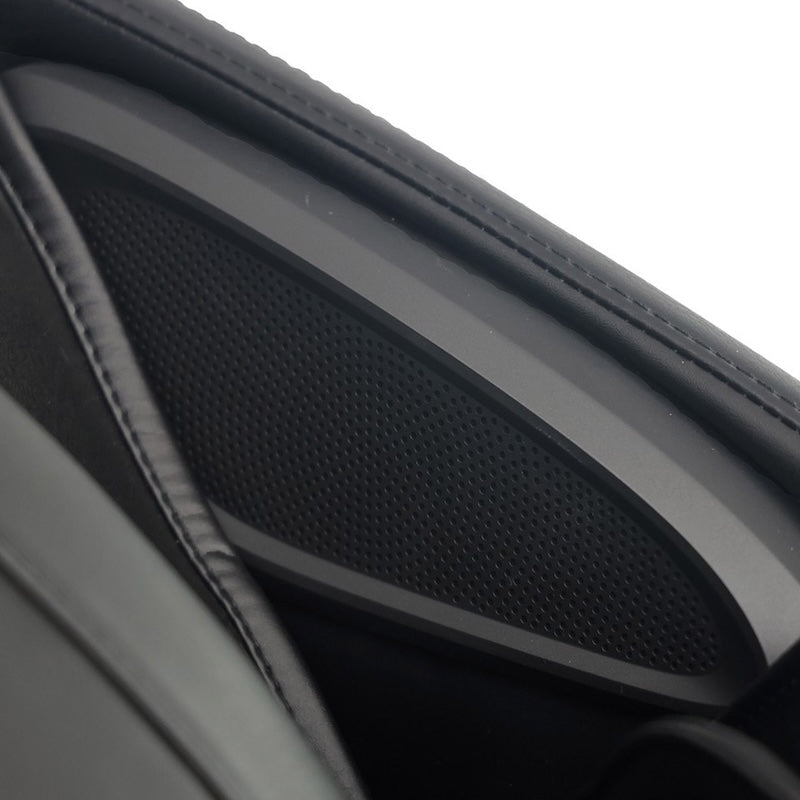 Close-up of massage chair speaker grille