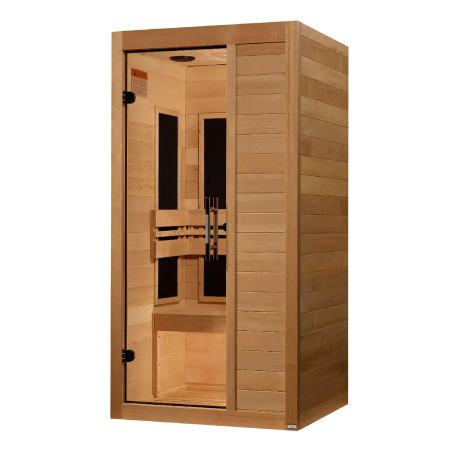 Maxxus S-Line 1-Person Low EMF FAR Indoor Infrared Sauna + Red Light Therapy