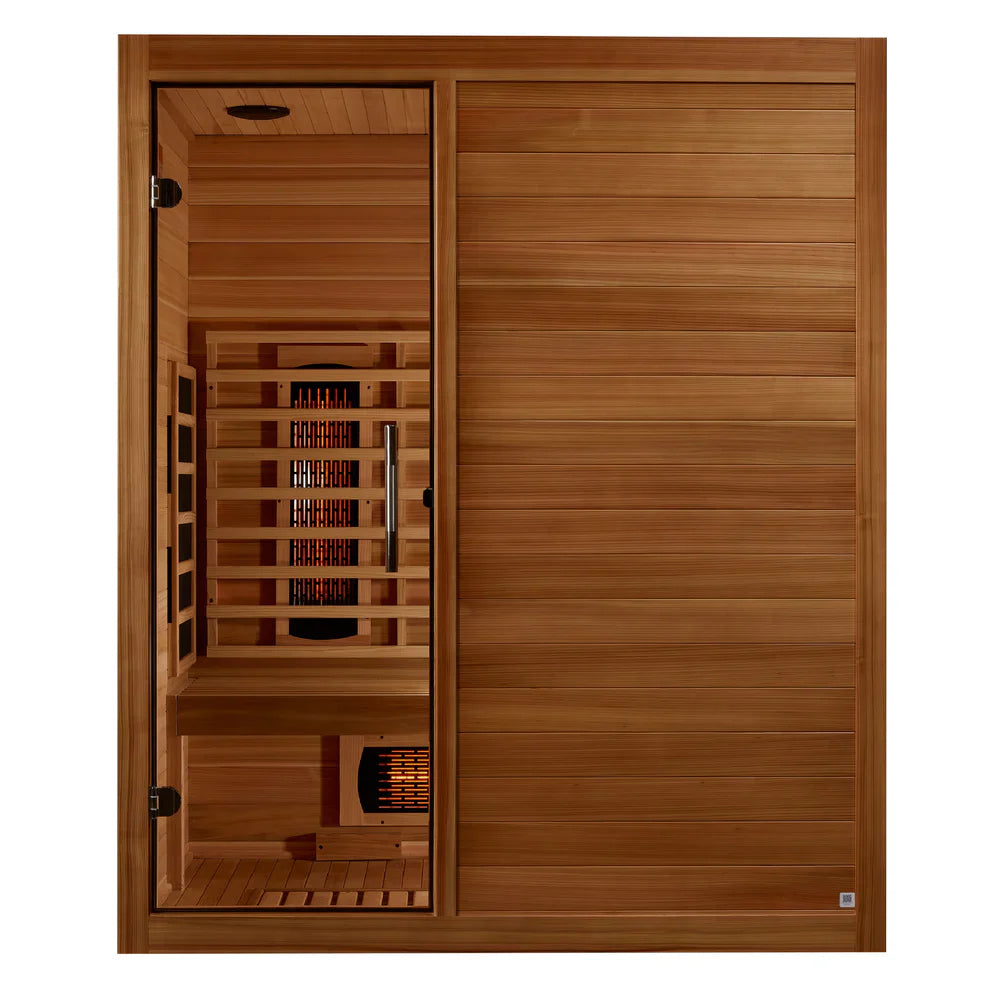 Maxxus S-Line 3-Person Full Spectrum Near Zero EMF FAR Indoor Infrared Sauna + Red Light Therapy