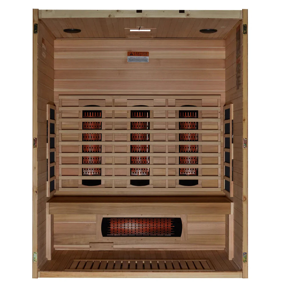 Maxxus S-Line 3-Person Full Spectrum Near Zero EMF FAR Indoor Infrared Sauna + Red Light Therapy