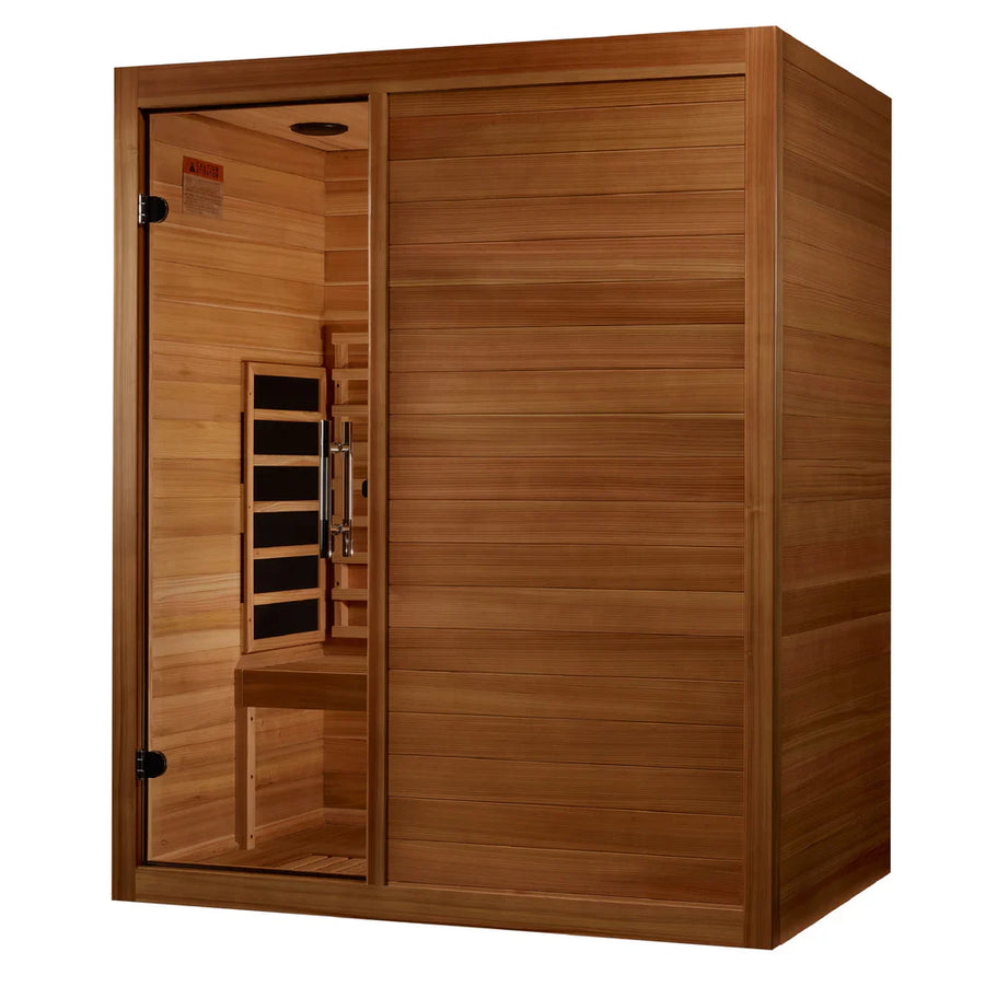 Maxxus S-Line 3-Person Full Spectrum Near Zero EMF FAR Indoor Infrared Sauna + Red Light Therapy