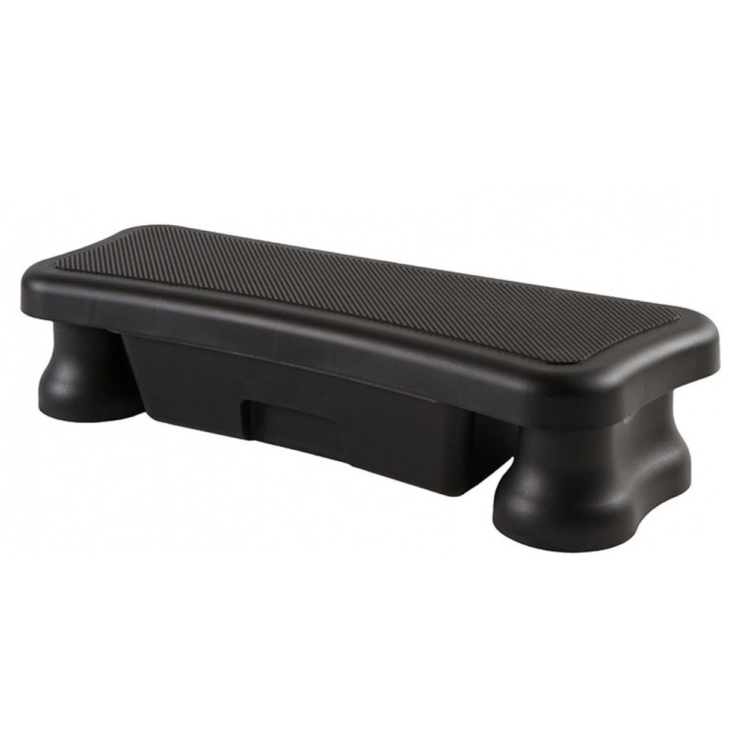 The Modtub Step w/ Drawer by Modtub is a black aerobic step platform featuring a textured, slip-resistant surface and rounded edges, designed for safe exercise and fitness routines.