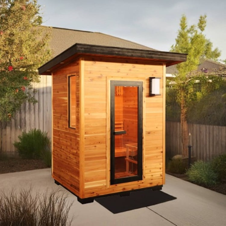 SunRay Seneca 3-Person Contemporary Outdoor Sauna With Harvia Heater