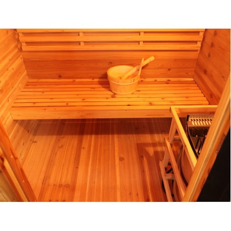 SunRay Seneca 3-Person Contemporary Outdoor Sauna With Harvia Heater