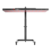The RLT Home Total Spectrum ELITE Red Light Therapy Panel by RLT Home is a large, rectangular full-body device on a height-adjustable wheeled stand. It emits red and near-infrared light, includes SWIR LEDs, a central control knob, and has the logo on the front.