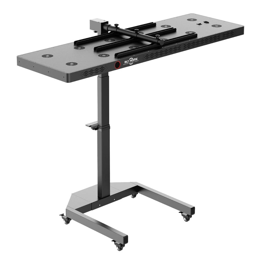 The RLT Home Total Spectrum ELITE (7 Wave 864 LEDs) is a black, height-adjustable rectangular device on wheels with a flat top, central bar, and control panel—ideal as a professional-grade red light unit for industrial or professional use.