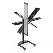 The RLT Home Total Spectrum ULTRA Red Light Therapy Panel by RLT Home is a tall, vertical device on a wheeled stand with adjustable, tilting arms—ideal for flexible full-body wellness and pain relief.