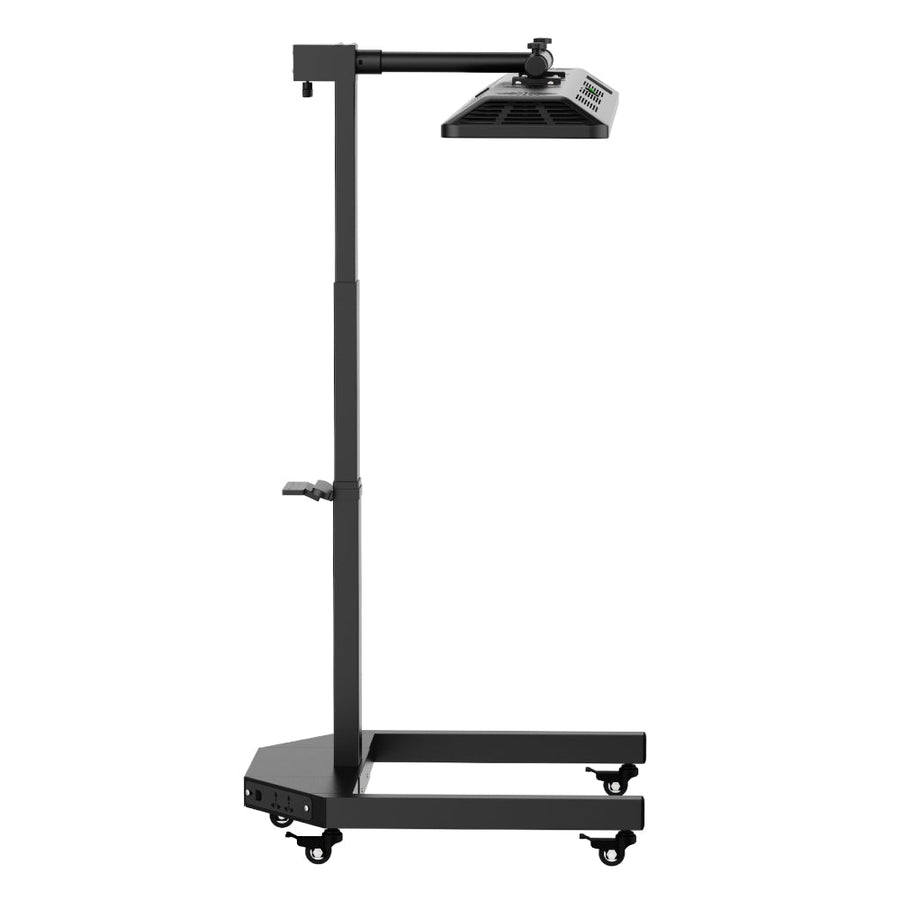 The RLT Home Total Spectrum ULTRA Red Light Therapy Panel by RLT Home is a mobile, adjustable infrared lamp ideal for therapy, pain relief, or industrial use. It features height adjustment and a wheeled base for easy mobility.