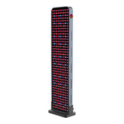 The RLT Home Total Spectrum MAX (7 Wave 360 LEDs) is a tall, rectangular red light therapy device with multiple rows of red and near-infrared lights on a black base, designed to support overall wellness and mitochondrial stimulation.