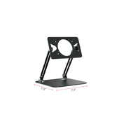 The RLT Home Total Spectrum MINI (7 Wave 72 LEDs) is a black adjustable metal stand with 7.9-inch rectangular base and platform, featuring a circular and triangular cutouts—ideal as a stylish home wellness device for laptops or tablets.