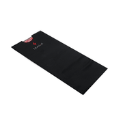 The HEALiX Infrared Elevate Light Pod is a black rectangular garment bag featuring a small red logo and text at the top center, partially open to reveal a red patterned lining inspired by red light therapy on a white background.