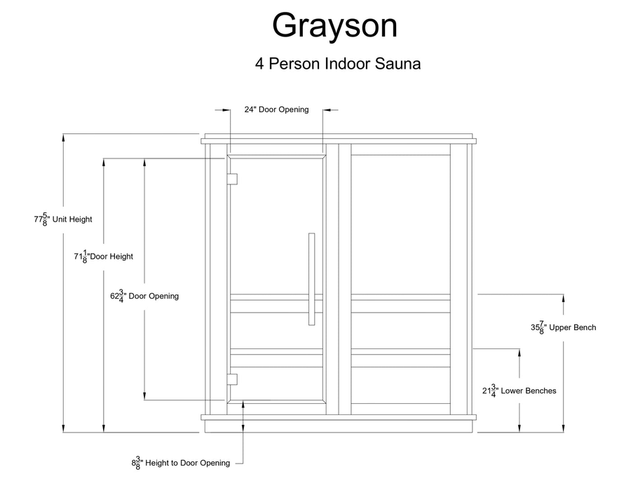 Almost Heaven Grayson 4 Person Indoor Sauna - LuxeWell Life