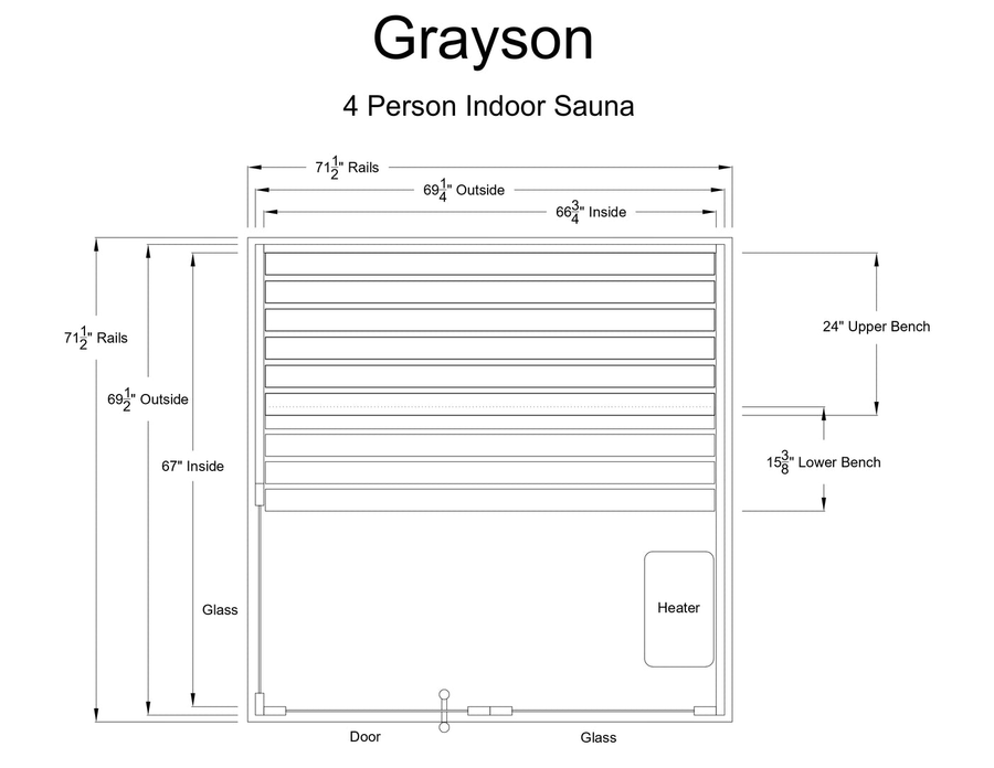 Almost Heaven Grayson 4 Person Indoor Sauna - LuxeWell Life