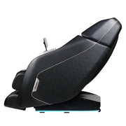 The Daiwa Pegasus Hybrid Massage Chair by Daiwa, shown in sleek black with 3D massage rollers and adjustable backrest and footrest, appears reclined against a plain white background, designed for full-body relaxation.