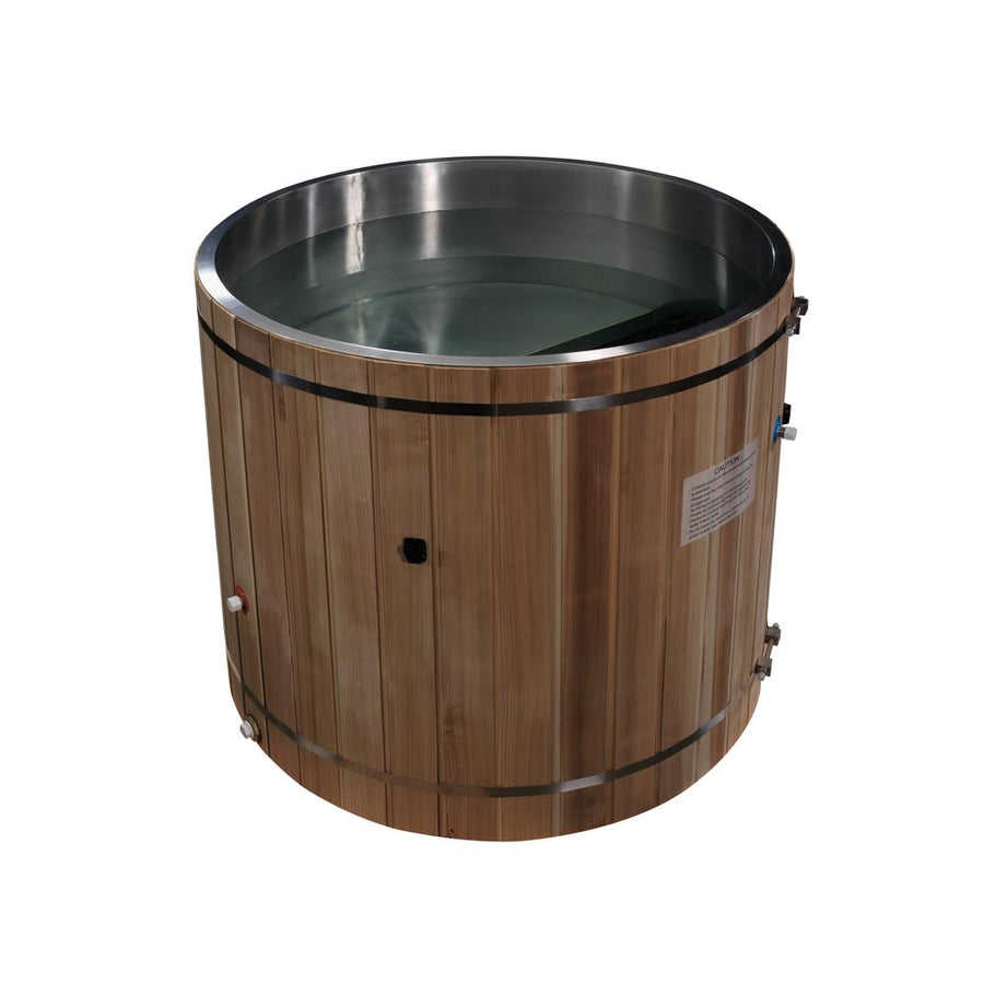 Dynamic Cold Therapy Barrel 304 Stainless Steel Cold Plunge Tub with Premium Pacific Cedar Exterior for Muscle Recovery and Inflammation Reduction by Dynamic, Osaki, Titan, Golden Designs, Maxxus