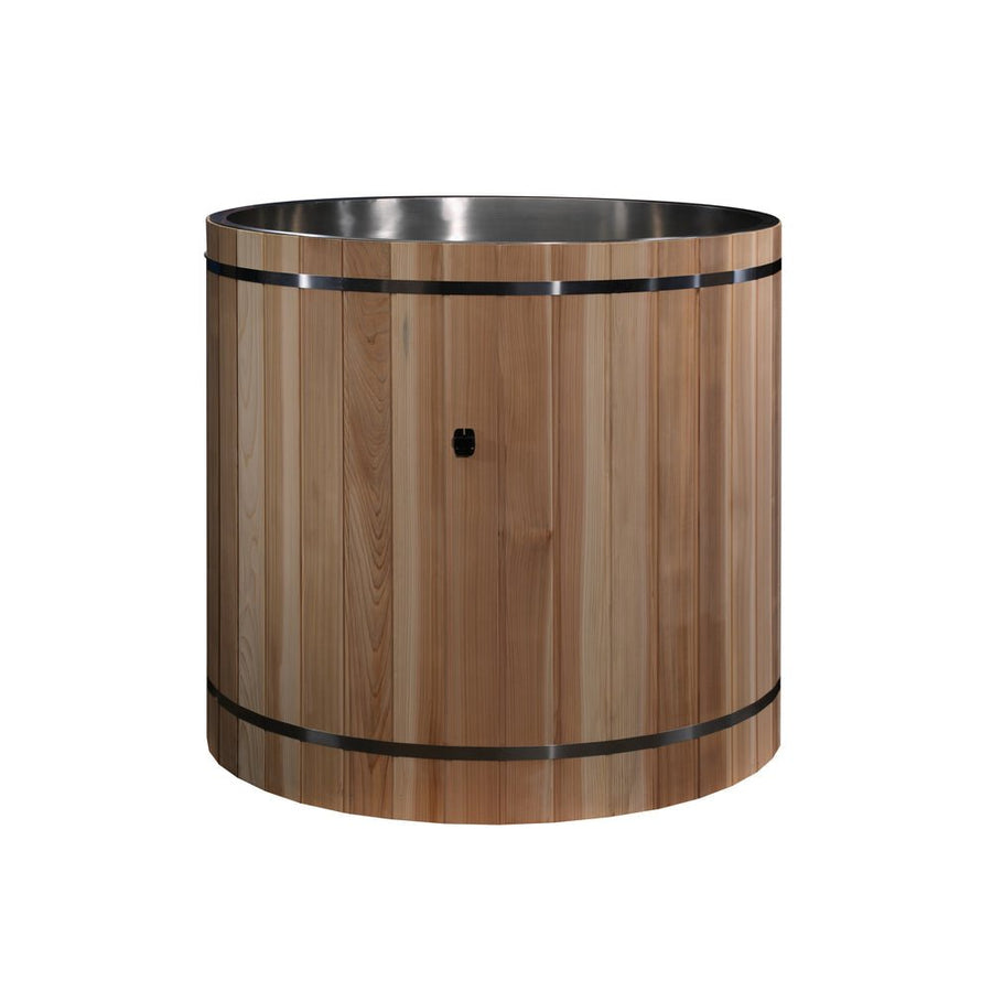 Dynamic Cold Therapy Barrel 304 Stainless Steel Cold Plunge with Premium Pacific Cedar exterior by Dynamic, Osaki, Titan, Golden Designs, and Maxxus
