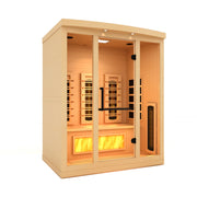 Golden Designs 2025 Reserve Edition GDI-8030-03 Full Spectrum Sauna with glass doors and Himalayan Salt Bar.